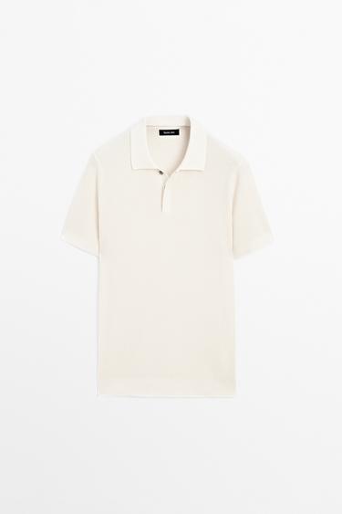 100% cotton short sleeve polo shirt — Ecru 1