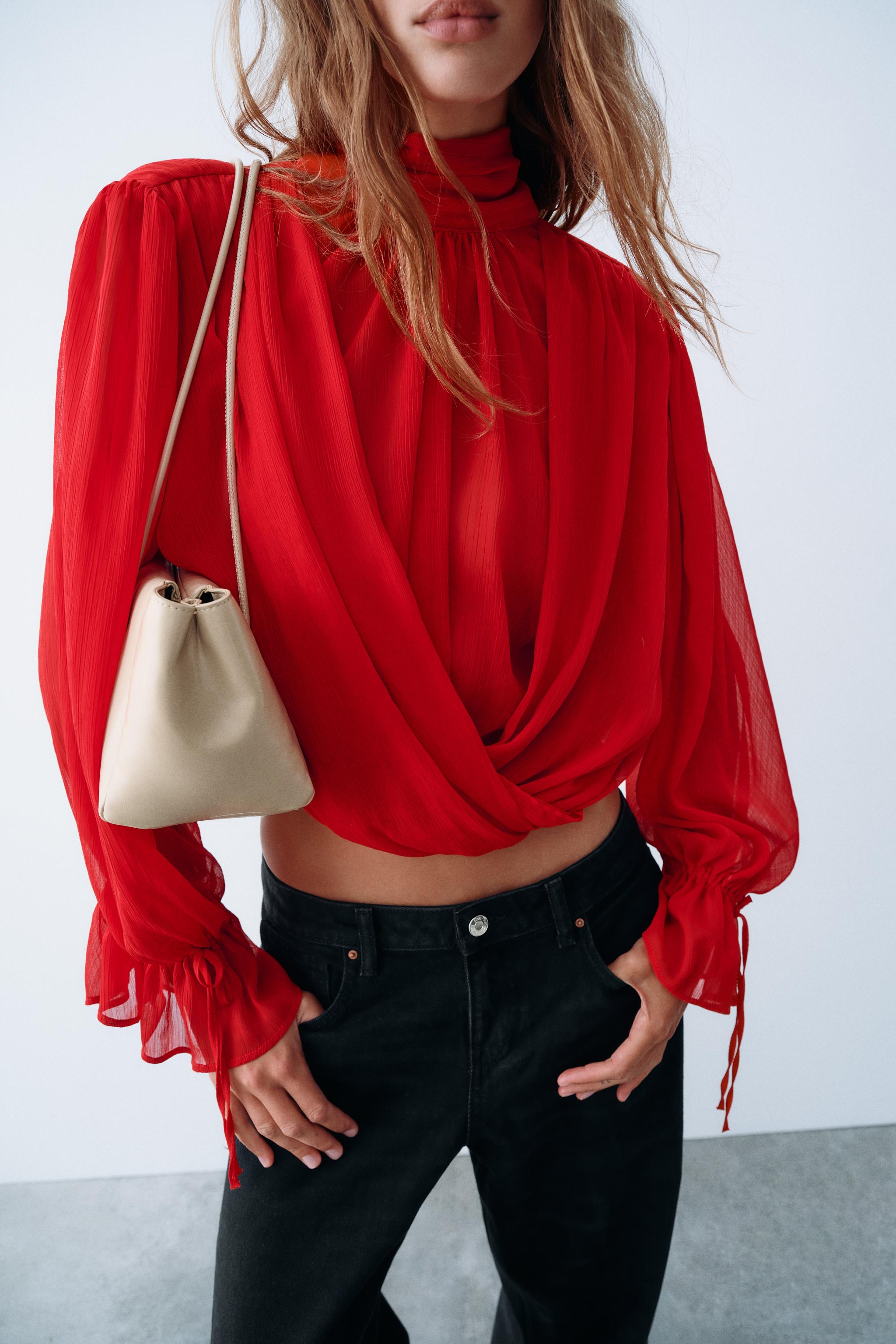Zara SIRTI BAĞCIKLI DRAPE TOP görsel 2