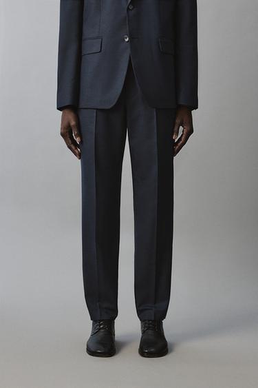 PANTALON DE COSTUME À CARREAUX - Bleu de Zara - Image 2