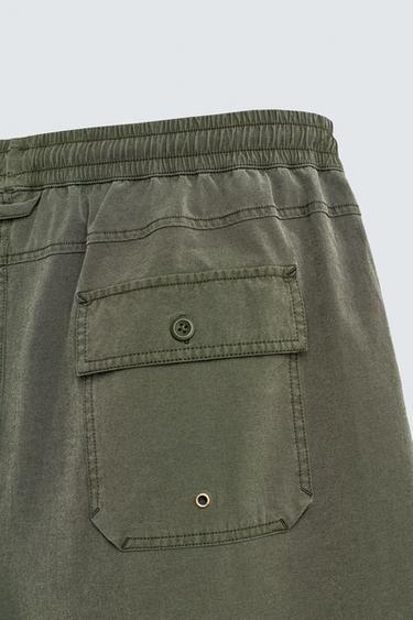 MAILLOT DE BAIN LONG EFFET DÉLAVÉ - Kaki de Zara - Image 8