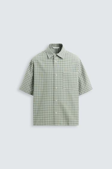 TEXTURED OXFORD SHIRT - Grey green by Zara