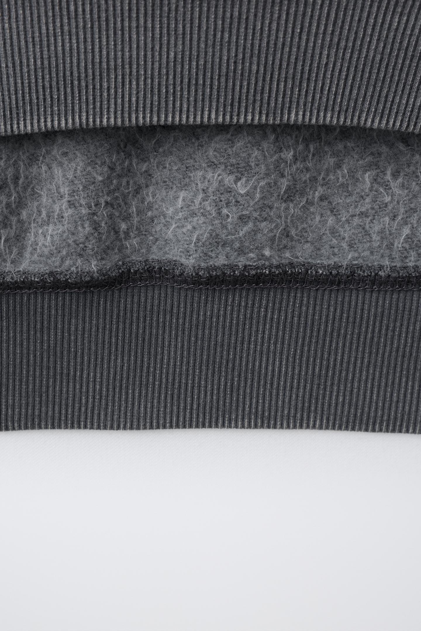 Детская толстовка Zara Paint-Effect Washed, цвет: Антрацитовый серый — фото 4