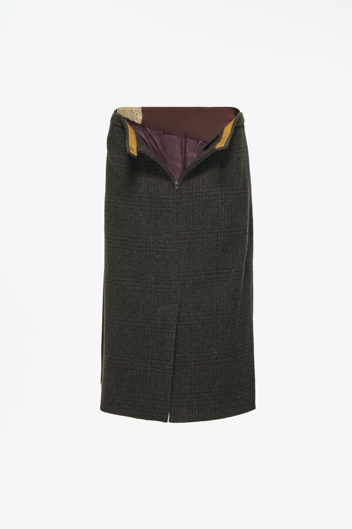 Женская юбка Zara Limited Edition Mixed Fabric Wrap, цвет: Зелёный — фото 3