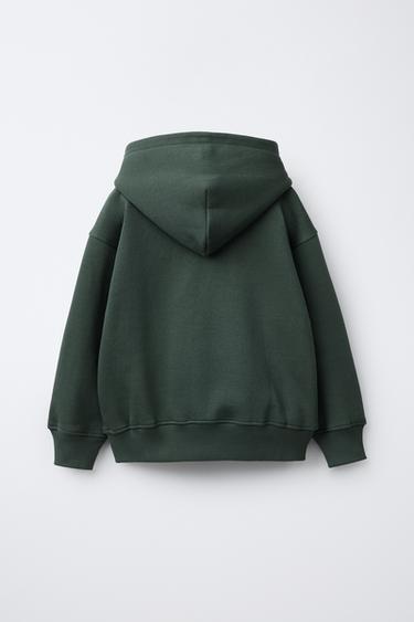 ENSEMBLE SWEAT À CAPUCHE ET PANTALON DE JOGGING ÉTIQUETTES - Vert émeraude de Zara - Image 2