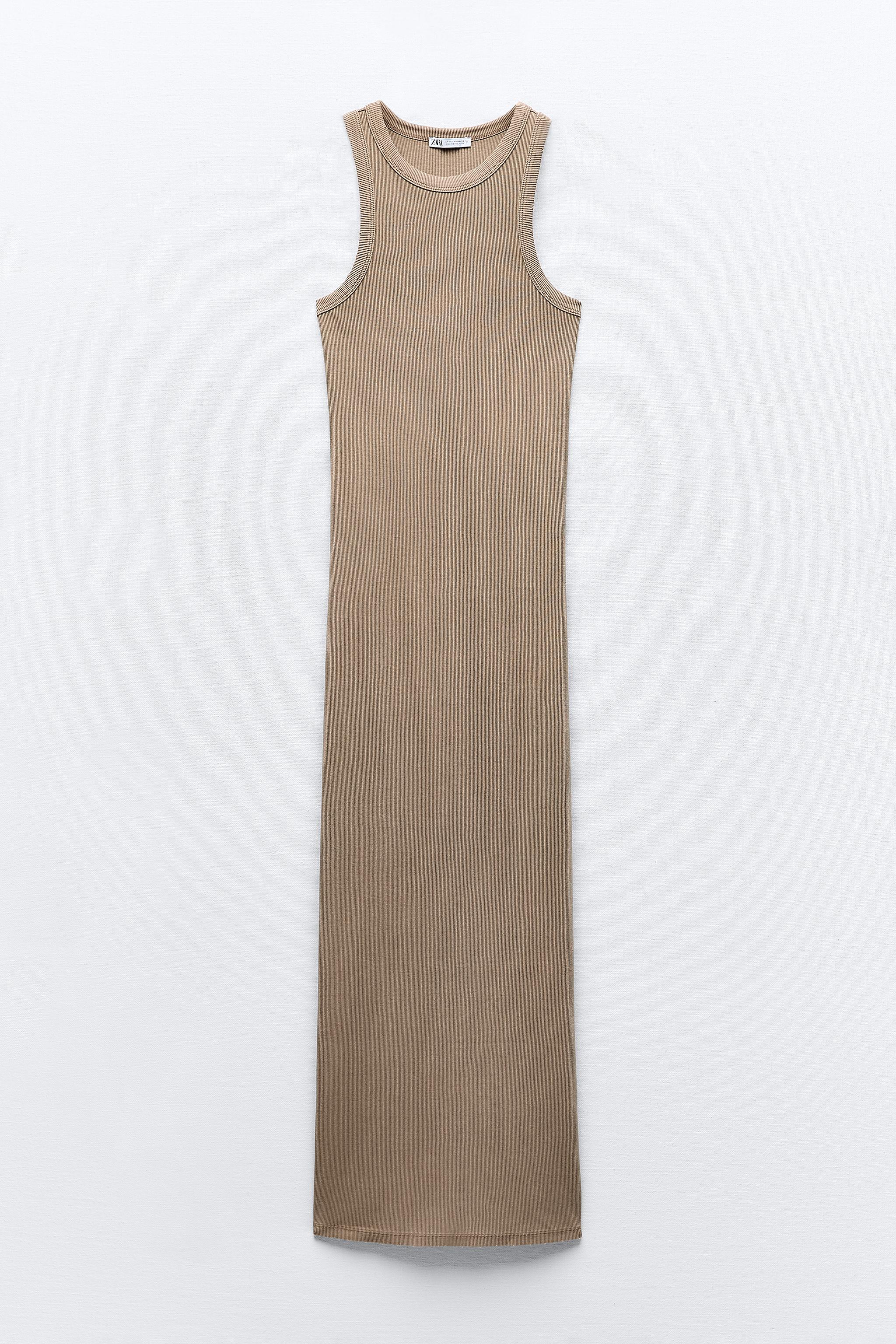 Zara ribbed midi dress sale