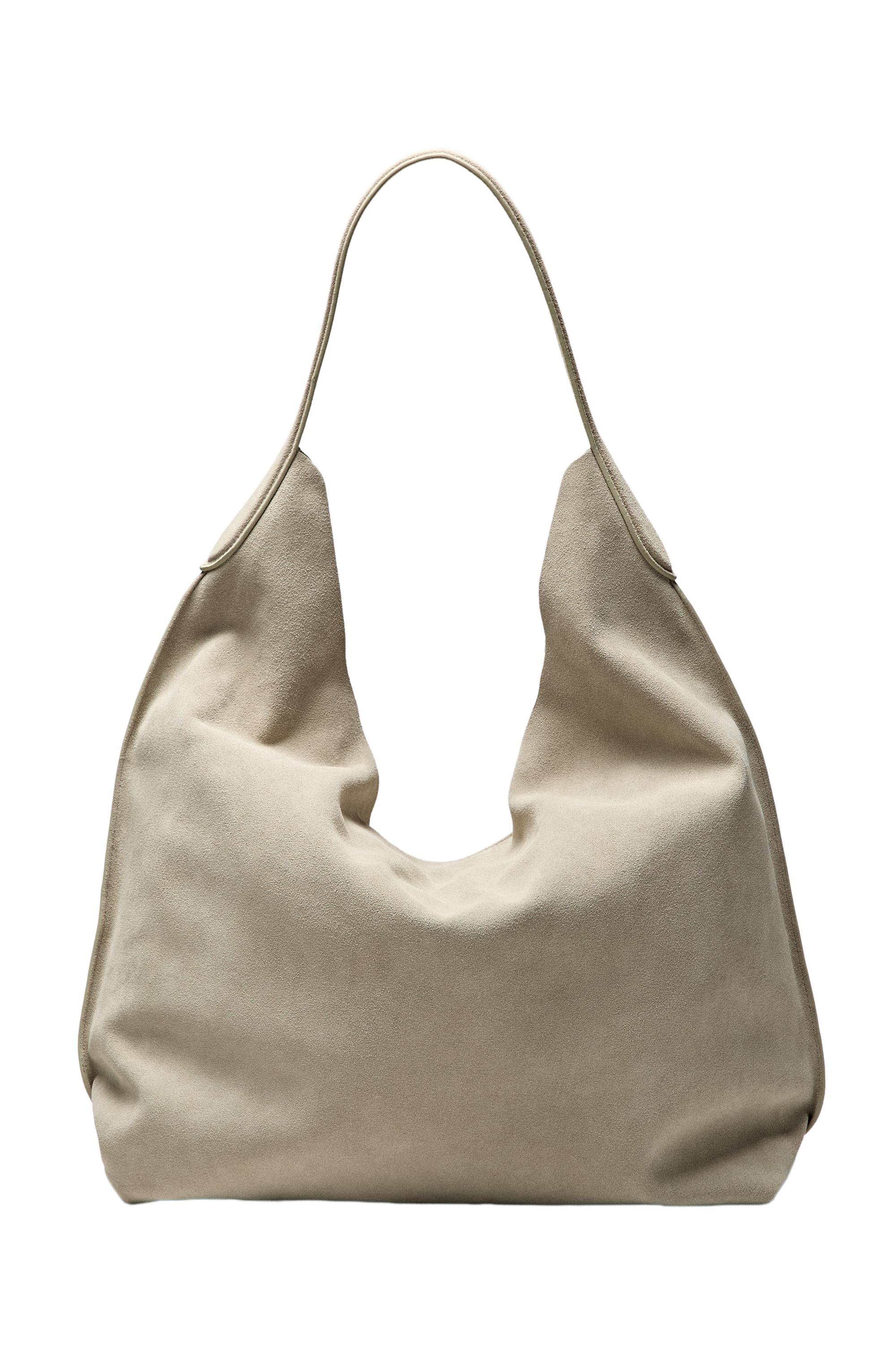 Maxi split suede leather shoulder bag — 299