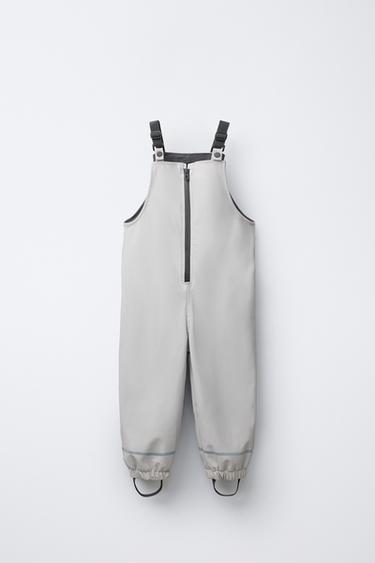 Zara WATER-RESISTANT RUBBERIZED OVERALLS - Ice