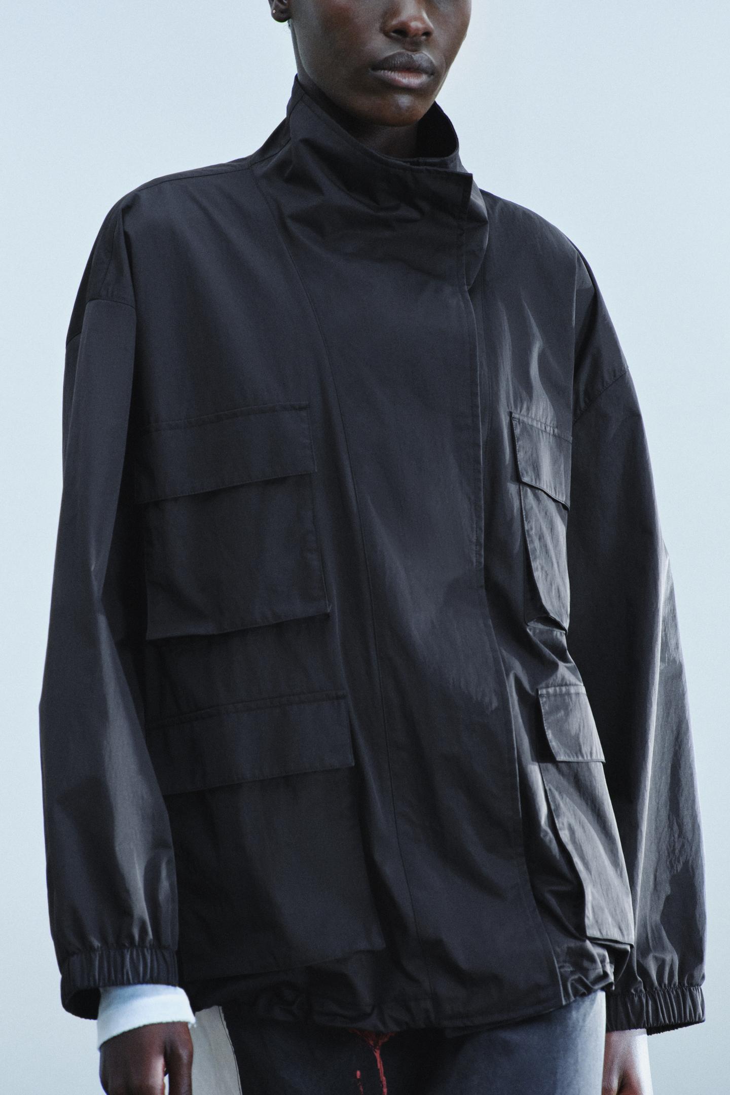 Женская куртка Zara ZW Collection Jacket with Pockets, цвет: Чёрный — фото 2