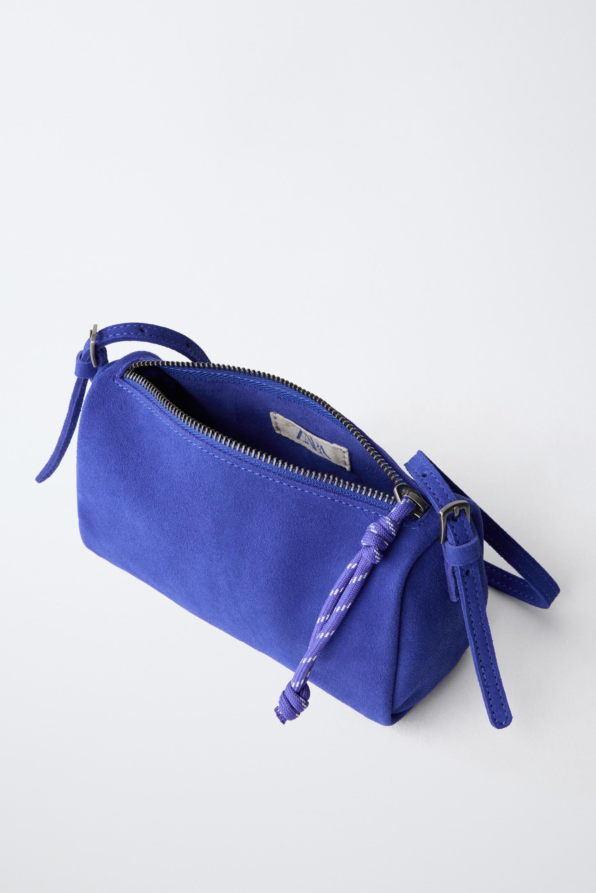 LEATHER CROSSBODY BAG - Blue | ZARA Curaçao / Curazao