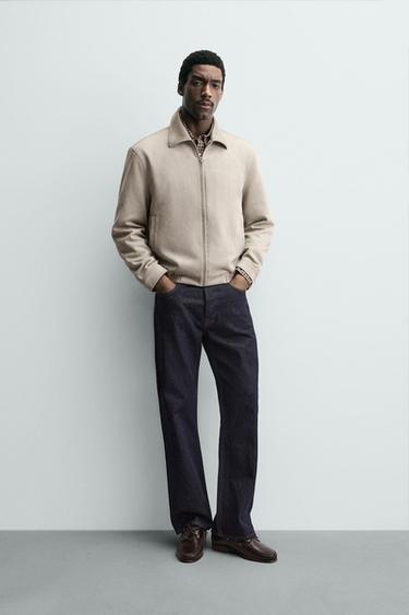 FAUX SUEDE JACKET - Light grey by Zara