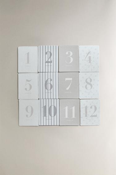 Zara ELEPHANT BABY MONTH CARDS - Cream