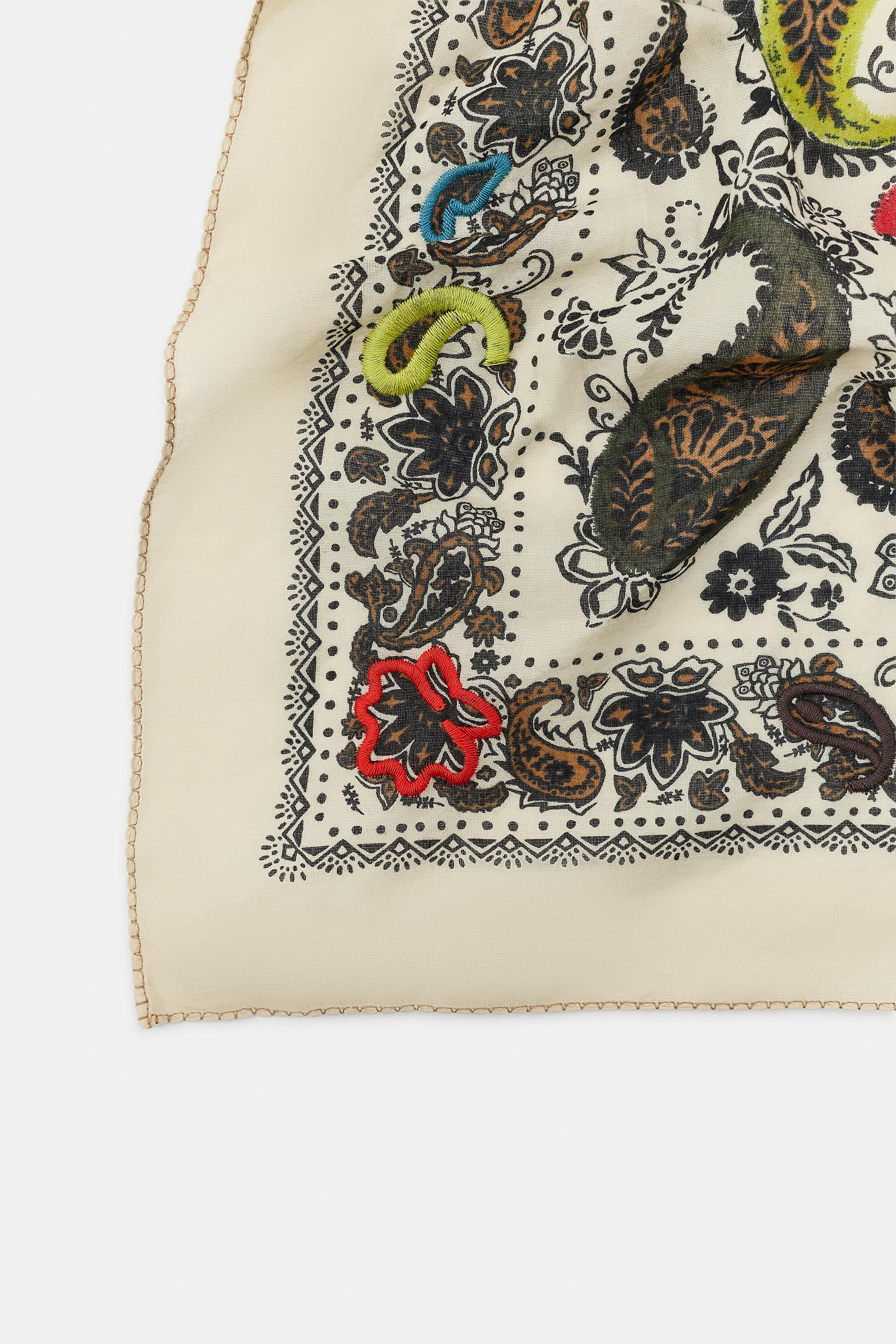 Женские аксессуары Zara PRINTED BANDANA SCARF — фото 4