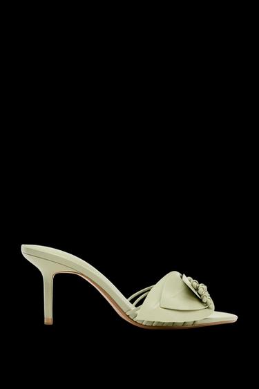 Zara FLOWER SANDALS - Greenish - Image 0