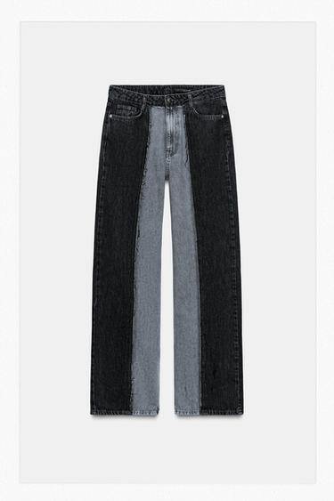 JEANS Z1975 GAMBA LARGA VITA ALTA COMBINATO - Grigio di Zara
