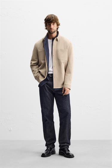 EASY CARE TEXTURED SHIRT - camel by Zara