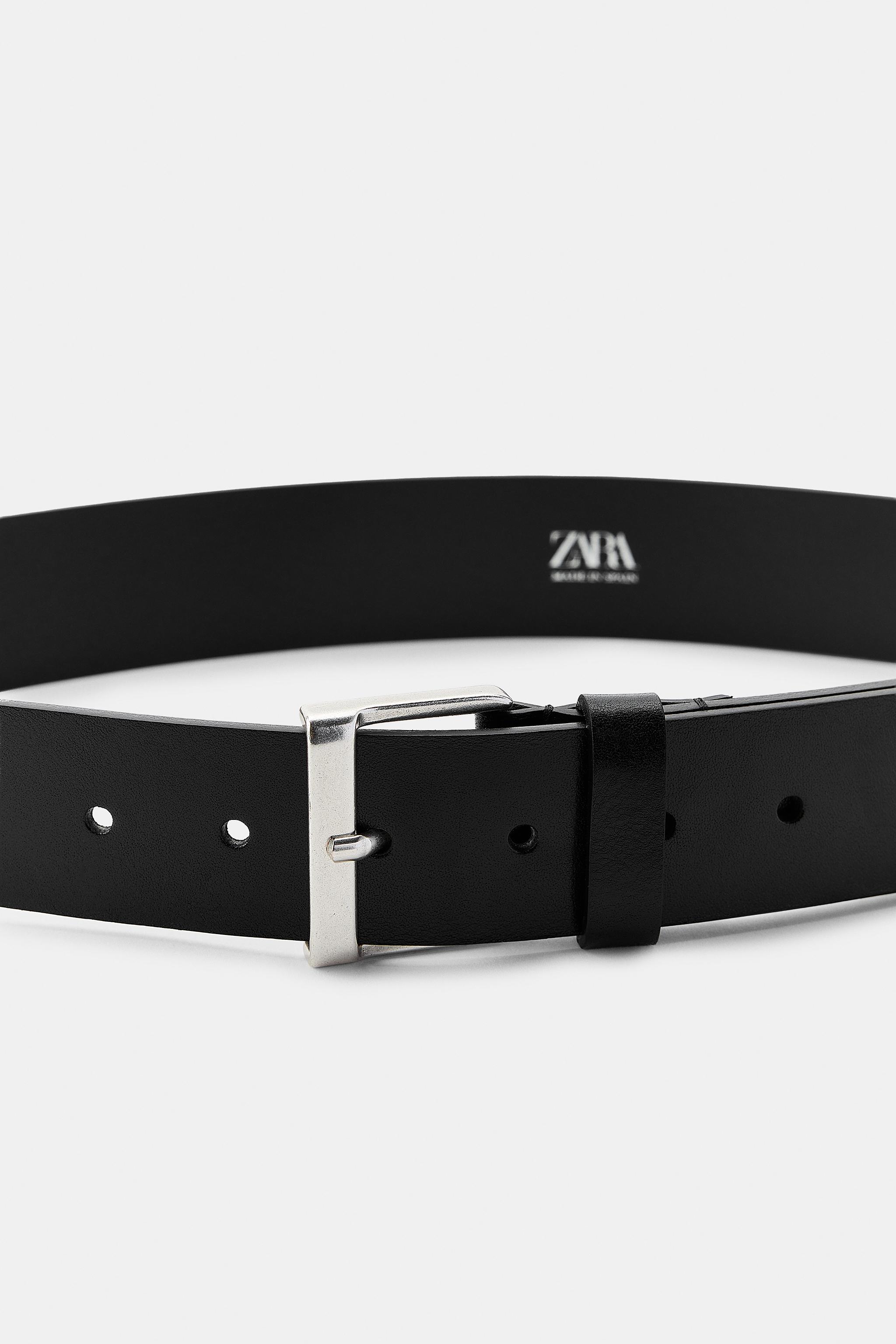 SQUARE BUCKLE LEATHER BELT - Brown | ZARA Canada