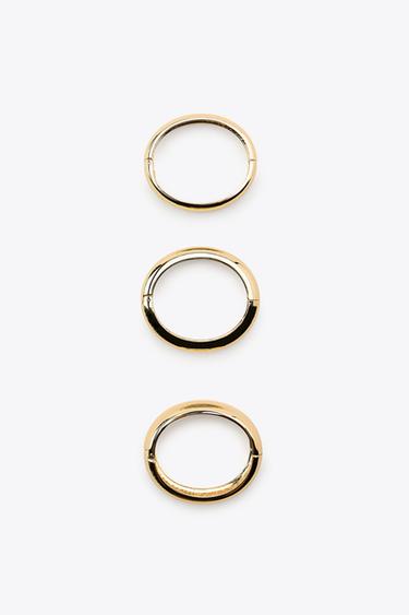 PACK OF 3 RIGID METAL BRACELETS - Golden by Zara - Image 1