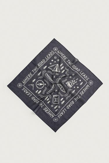 GRAPHIC PRINT BANDANA — Navy blue 1