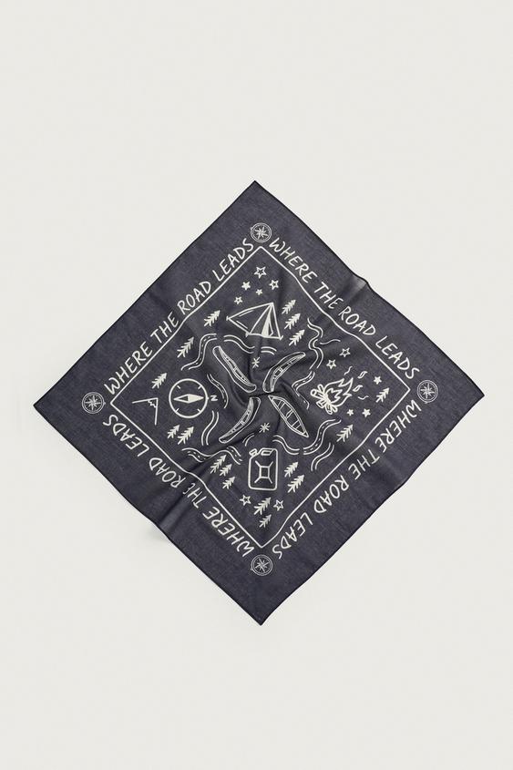 BANDANA MED PRINT - marine fra Zara - Billede 0