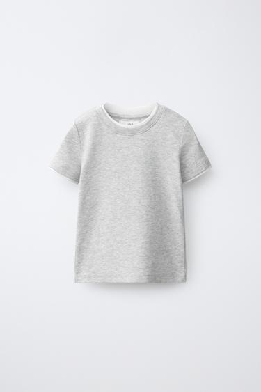 DOPPELLAGIGES T-SHIRT MIT MODAL - Grau meliert von Zara - Bild 0