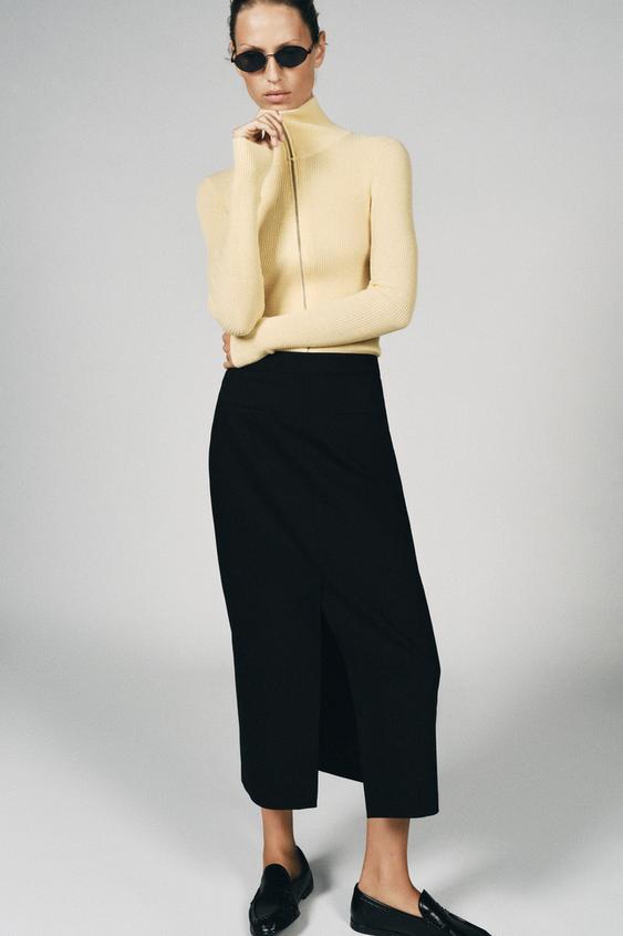 FITTED RIBBED KNIT CARDIGAN - Pastel yellow by Zara - Image 0