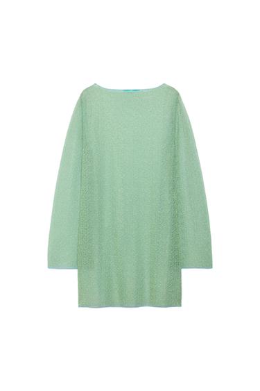 VESTIDO SEMITRANSPARENTE PUNTO MARISA BERENSON X ZARA - Verde agua de Zara