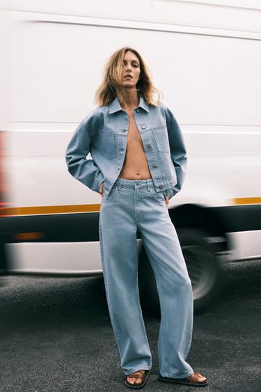 КУРТКА ИЗ КОЛЛЕКЦИИ ZW С КАРМАНАМИ — ГОЛУБОЙ от Zara