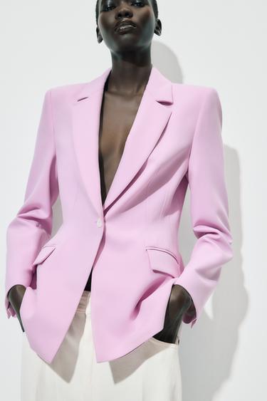 BLAZER ENTALLADA BOTÓN - Lila claro de Zara