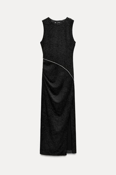 VESTIDO TERCIOPELO BRILLOS - Negro de Zara