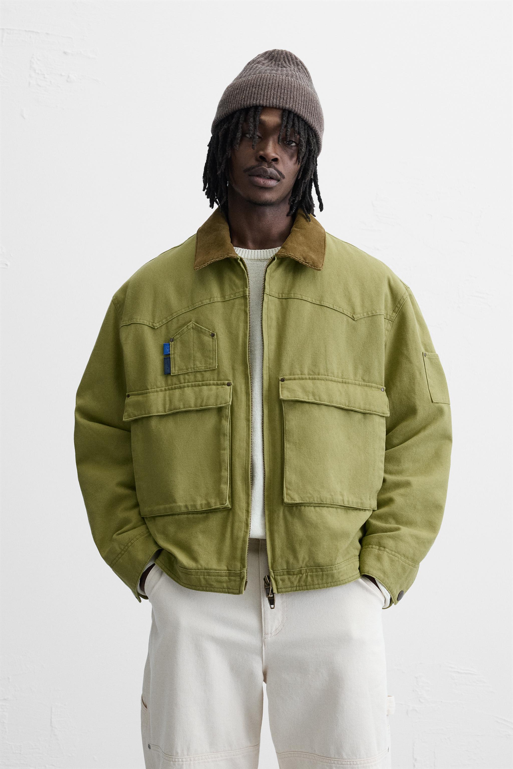 Chaqueta Militar Hombre Americana Verde Hombre Zara Chaqueta Caza