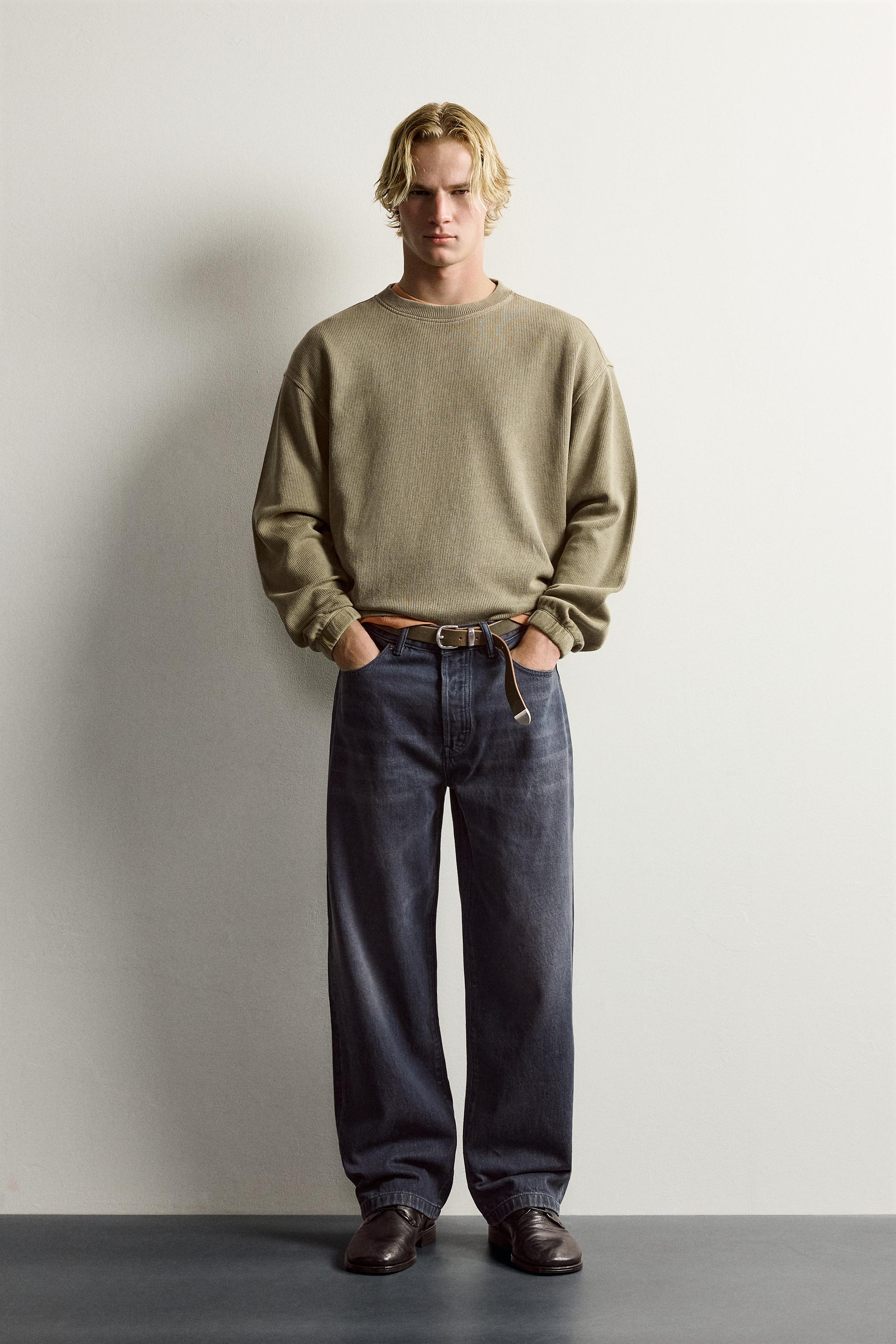 RELAXED FIT RIBBED SWEATSHIRT
