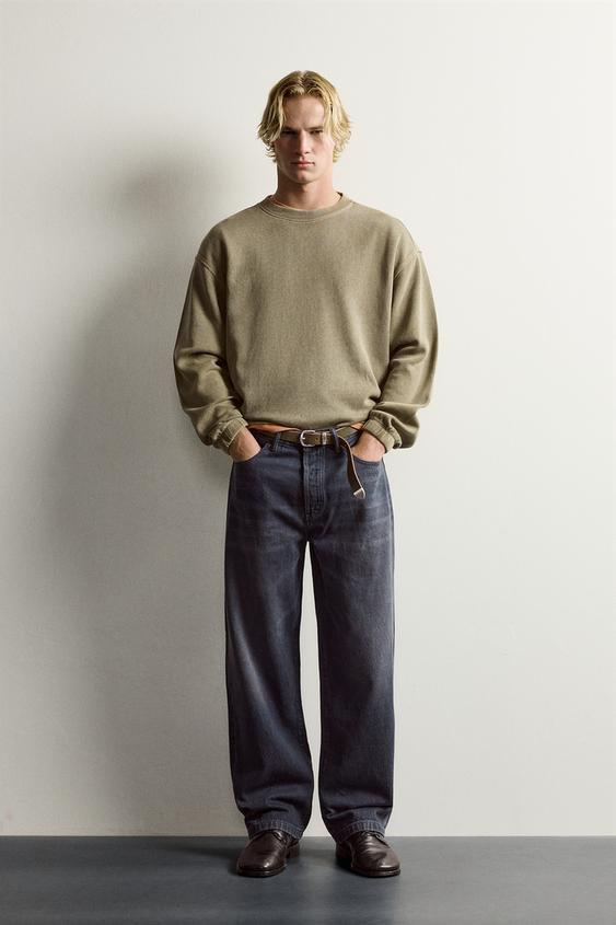 SUDADERA RELAX FIT ESTRUCTURA - Khaki de Zara - Imagen 0