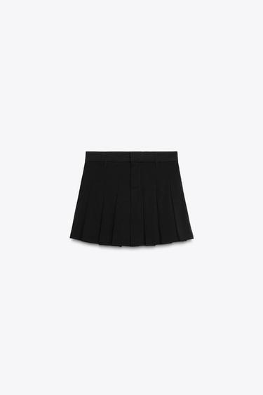 JUPE-SHORT À PLIS PLATS - Noir de Zara - Image 4