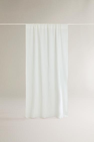 LEINEN GARDINE MIT WELLENKANTE - Cremefarben von Zara - Bild 0