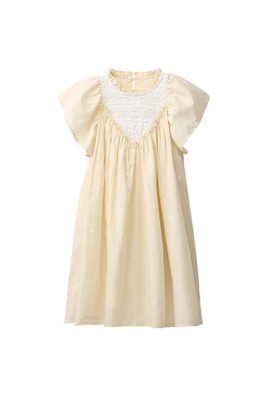 EMBROIDERED BEADED DRESS - Light yellow by Zara