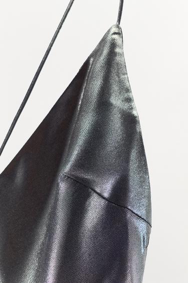 LONG METALLIC DRESS - Silver by Zara - Image 7