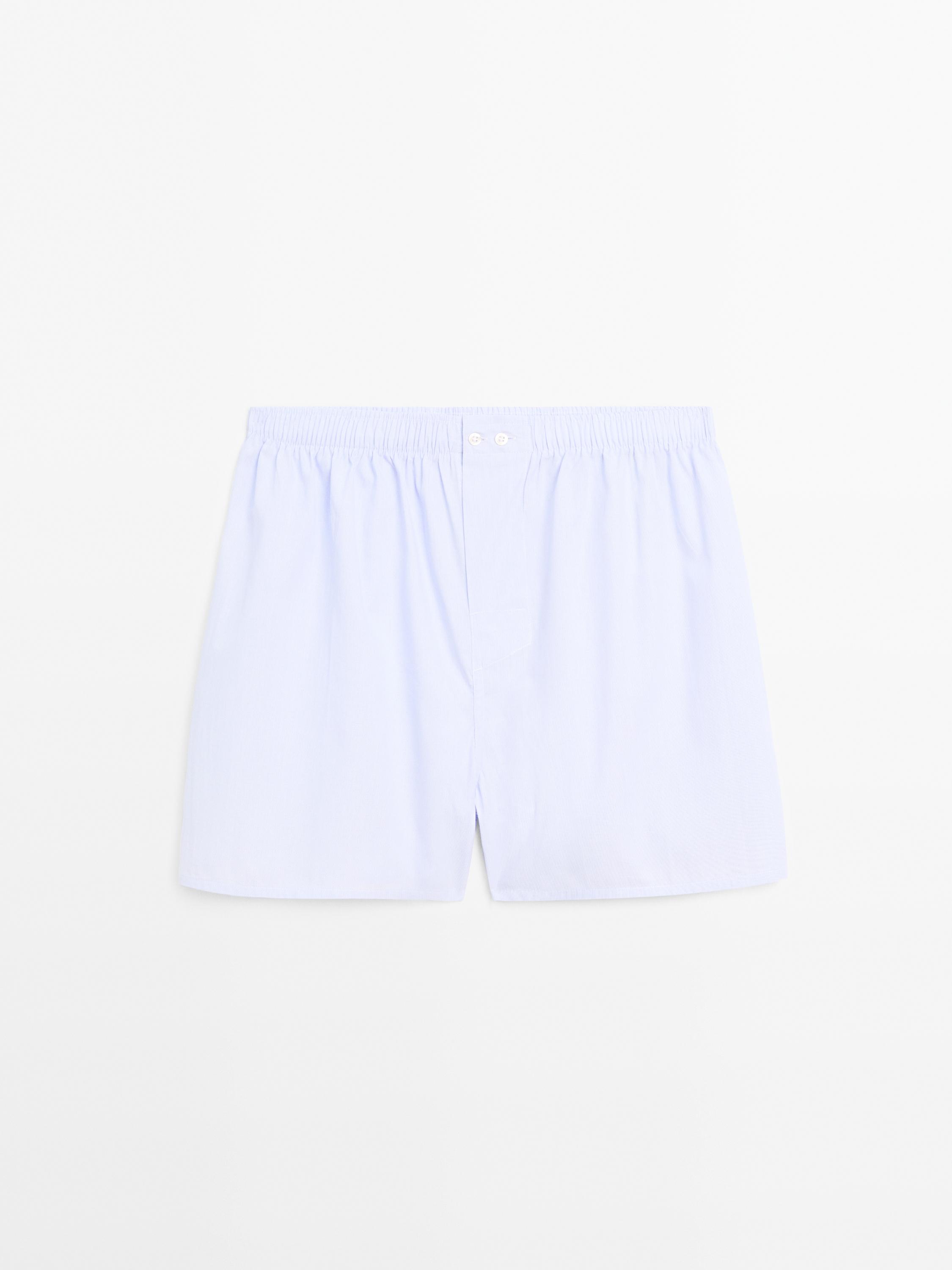 Caleçon micro-rayures 100 % coton