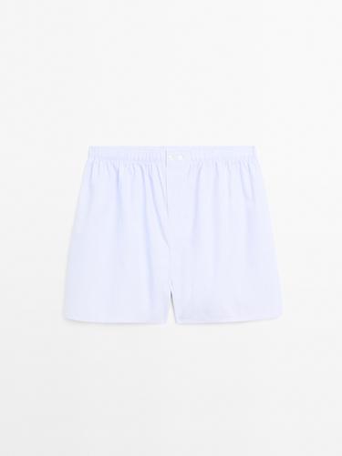 Calzoncillo microrayas 100% algodón - Celeste de Zara - Imagen 0