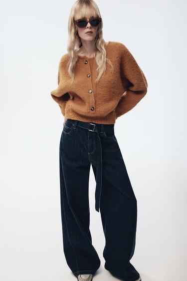 DOUBLE KNIT JUMPER - Burnt orange by Zara