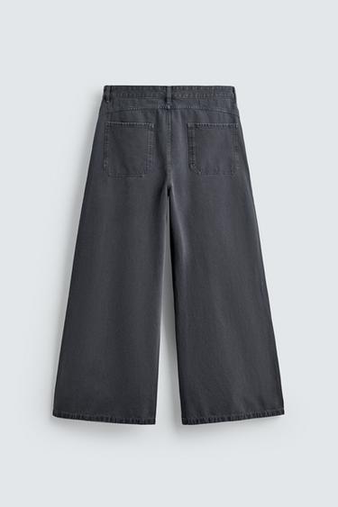 WIDE-LEG TROUSERS - Mid-blue by Zara - Image 6