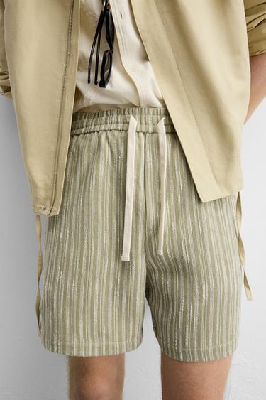 TEXTURED BERMUDA SHORTS - Light green by Zara - Image 5