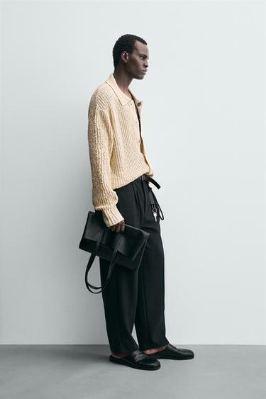 TEXTURED KNIT CARDIGAN - Ecru de Zara - Image 3