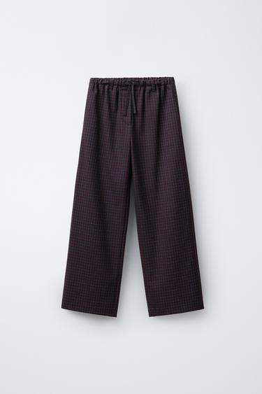 CHECK TROUSERS - Black by Zara