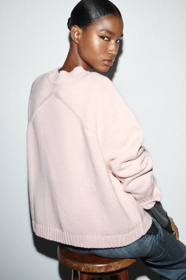 KNIT JUMPER WITH BACK DETAIL - Pink by Zara