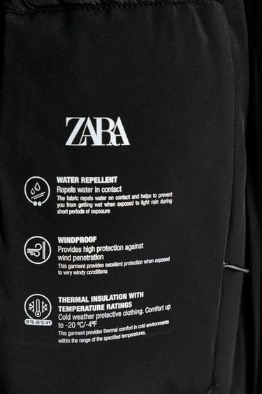 VESTE REMBOURRÉE À CAPUCHE DÉPERLANTE COUPE-VENT - Noir de Zara - Image 3