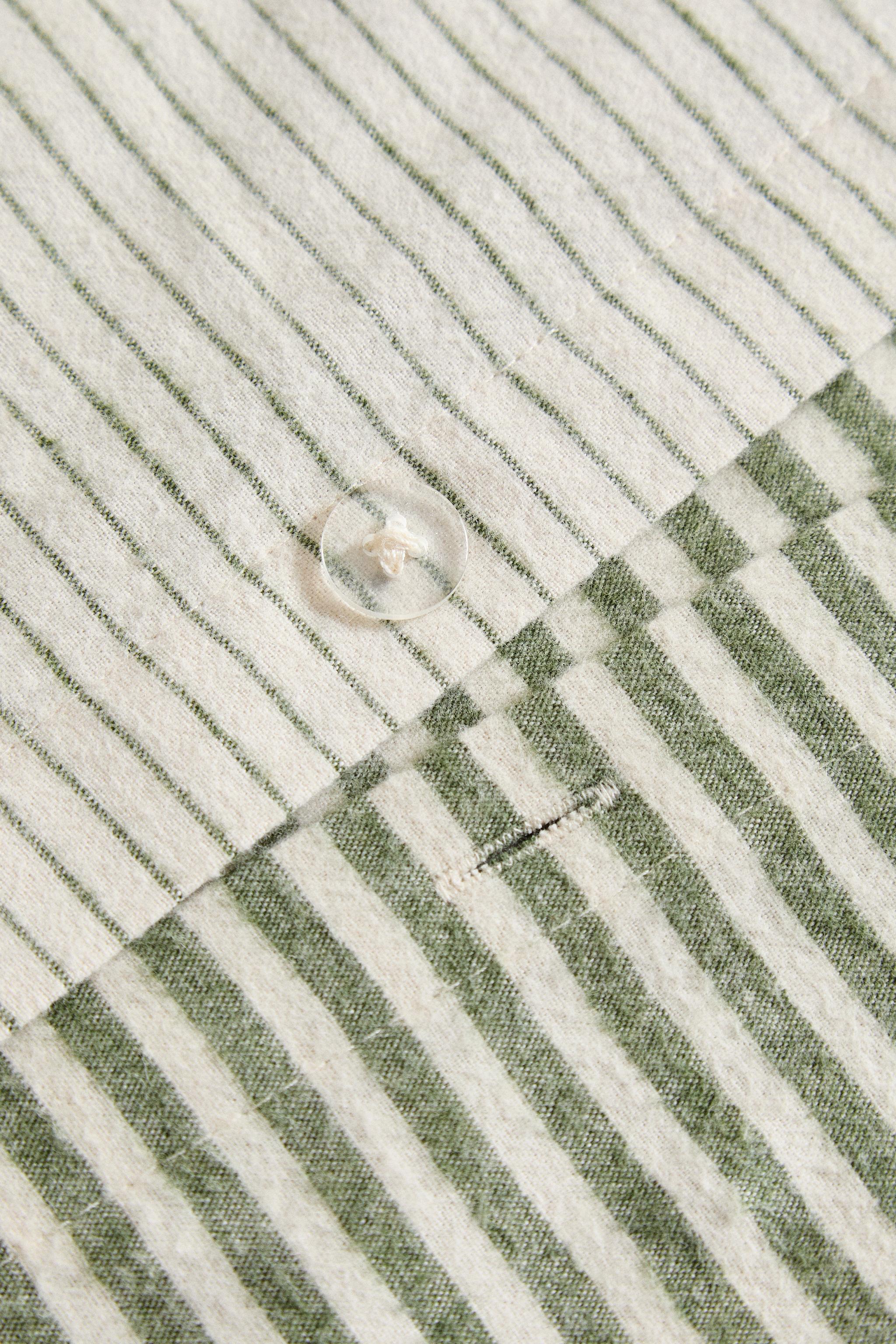 HOUSSE DE COUETTE FLANELLE RAYURES RÉVERSIBLE