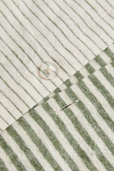 HOUSSE DE COUETTE FLANELLE RAYURES RÉVERSIBLE - Écru de Zara - Image 2