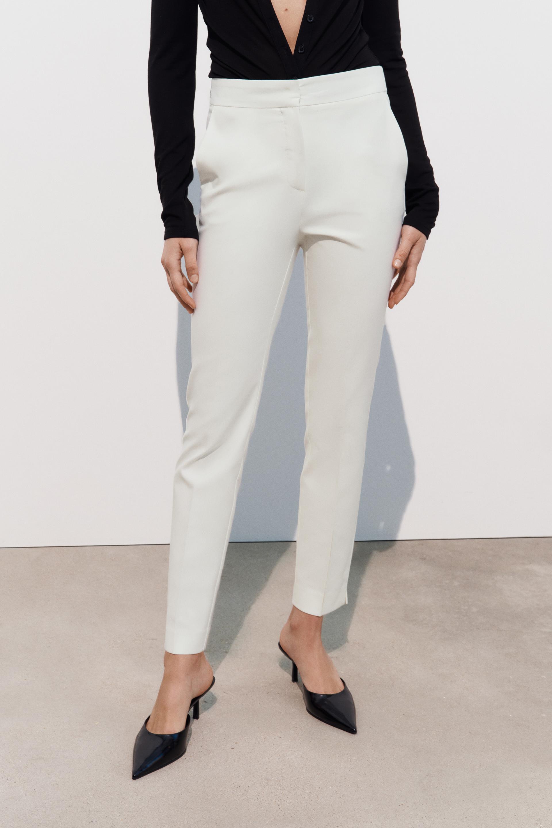 Zara Woman High Waist Ankle Pants Stripe HW9007