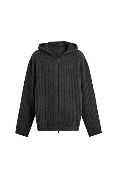 TEXTURED RIBBED JACKET - Anthracite Grey by Zara