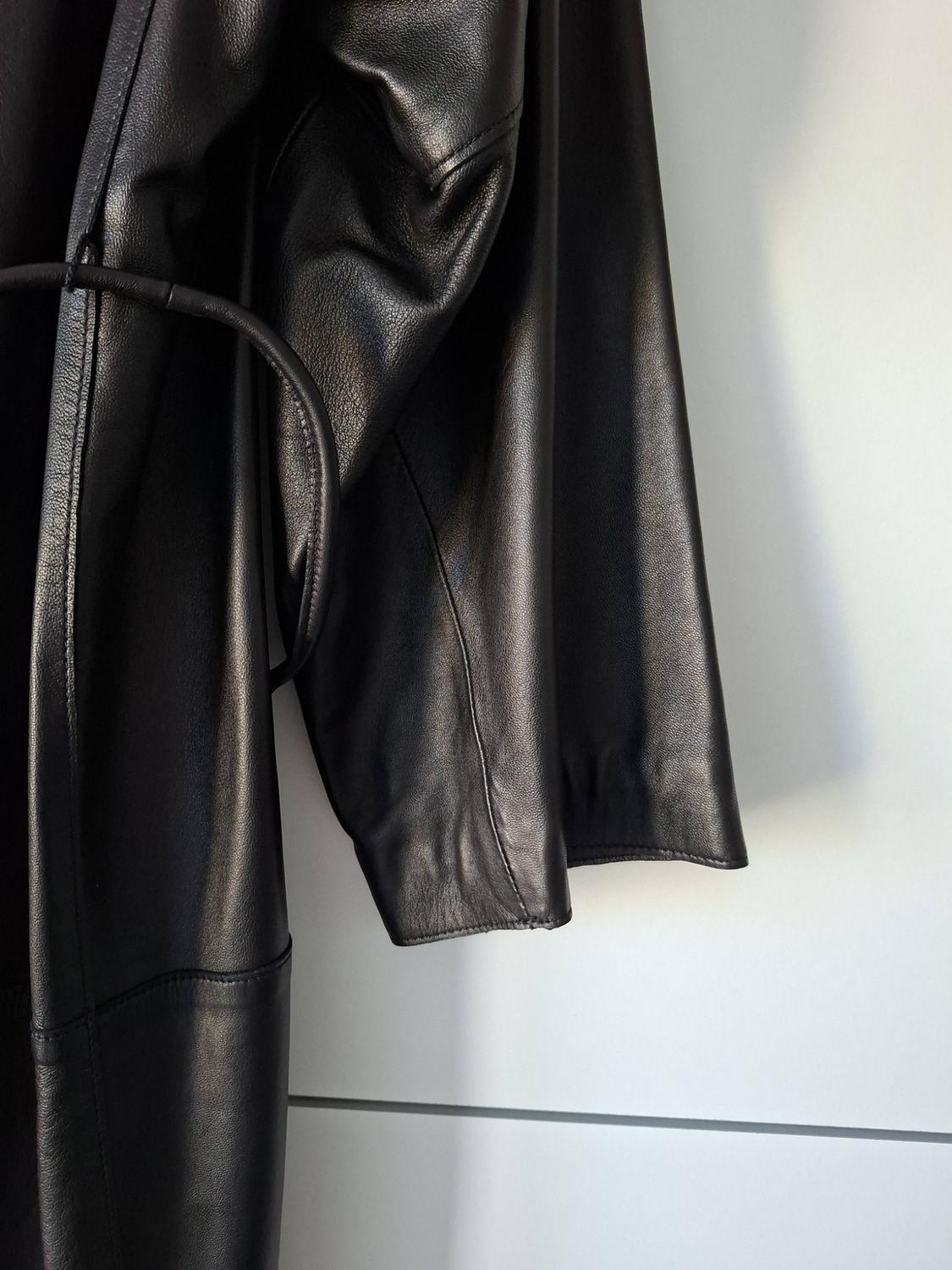 ZW COLLECTION LONG LEATHER COAT - Image 7